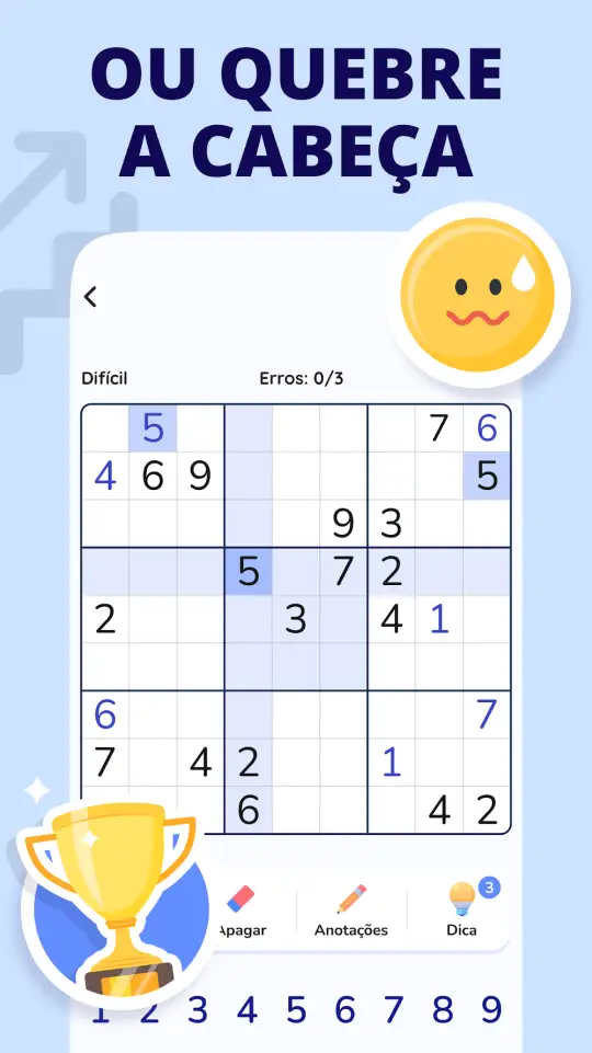 Captura de ecrã do jogo Sudoku Clássico